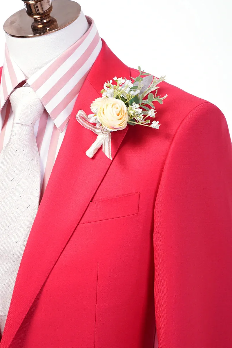 Enrico Red Wool Suit