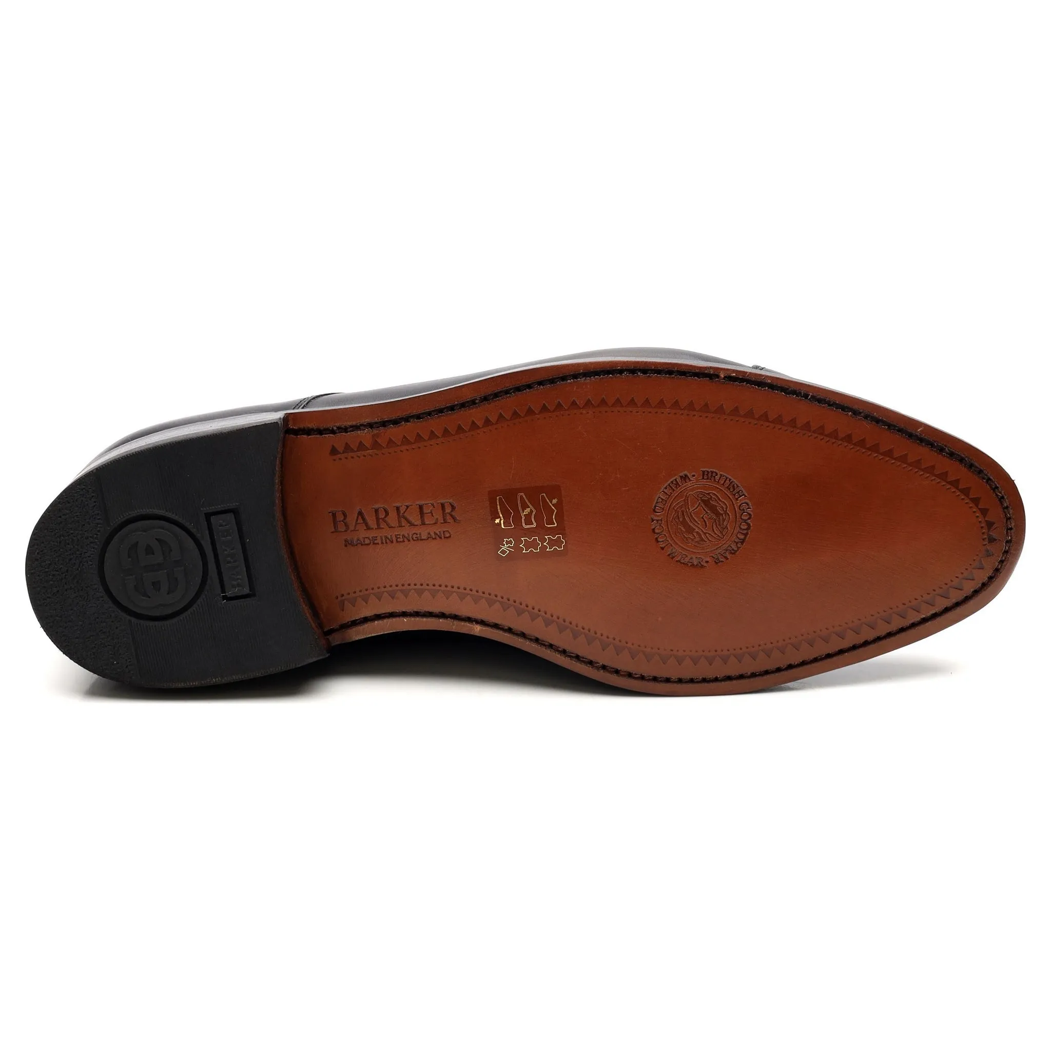 'Epping' Black Leather Cap Toe Derby UK 9 G