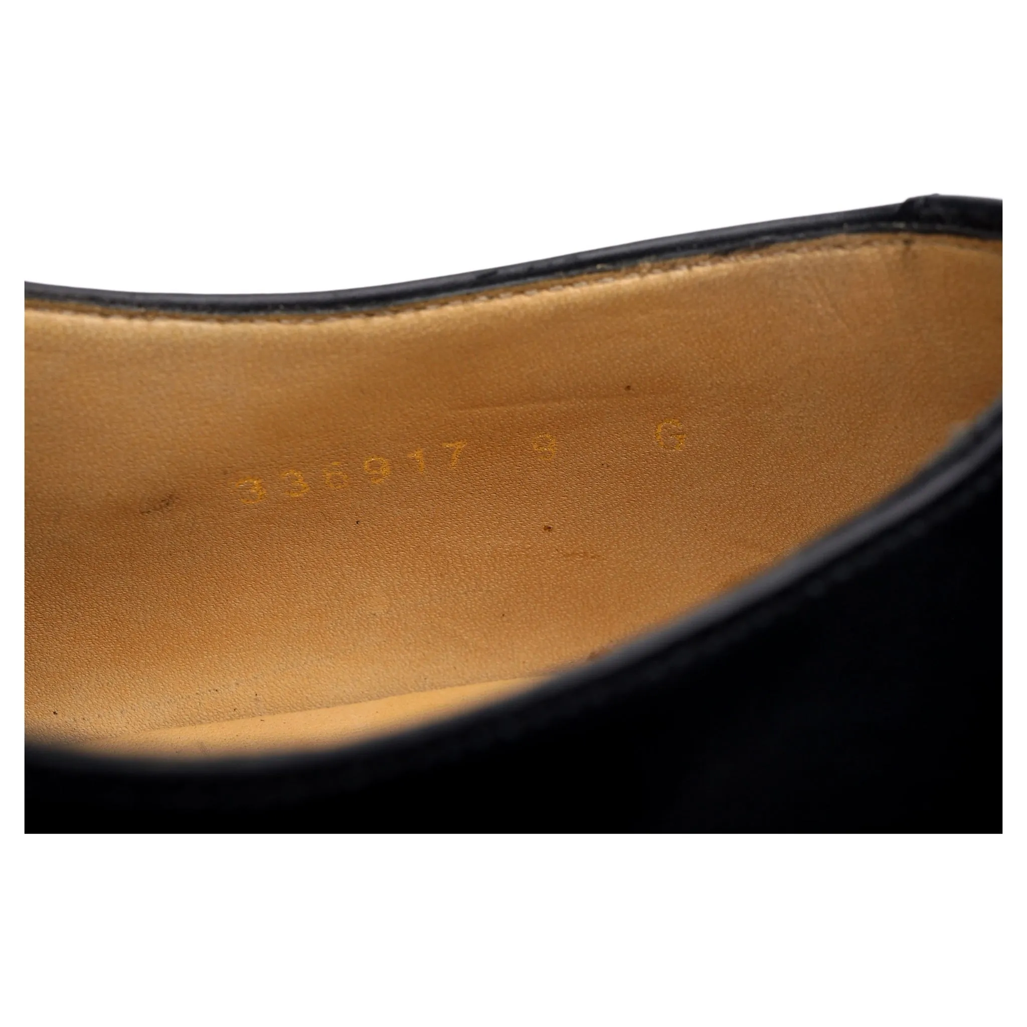 'Epping' Black Leather Cap Toe Derby UK 9 G