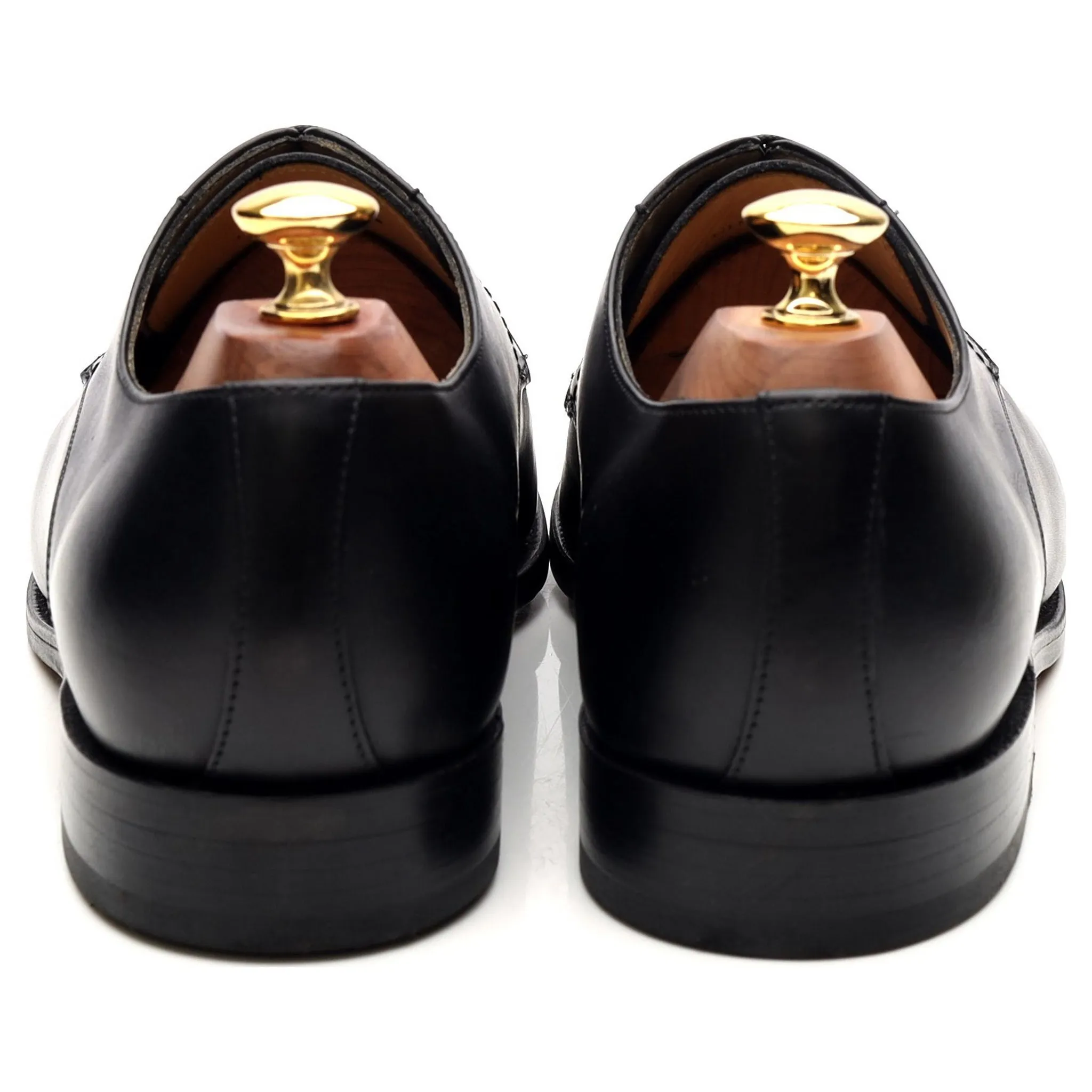 'Epping' Black Leather Cap Toe Derby UK 9 G
