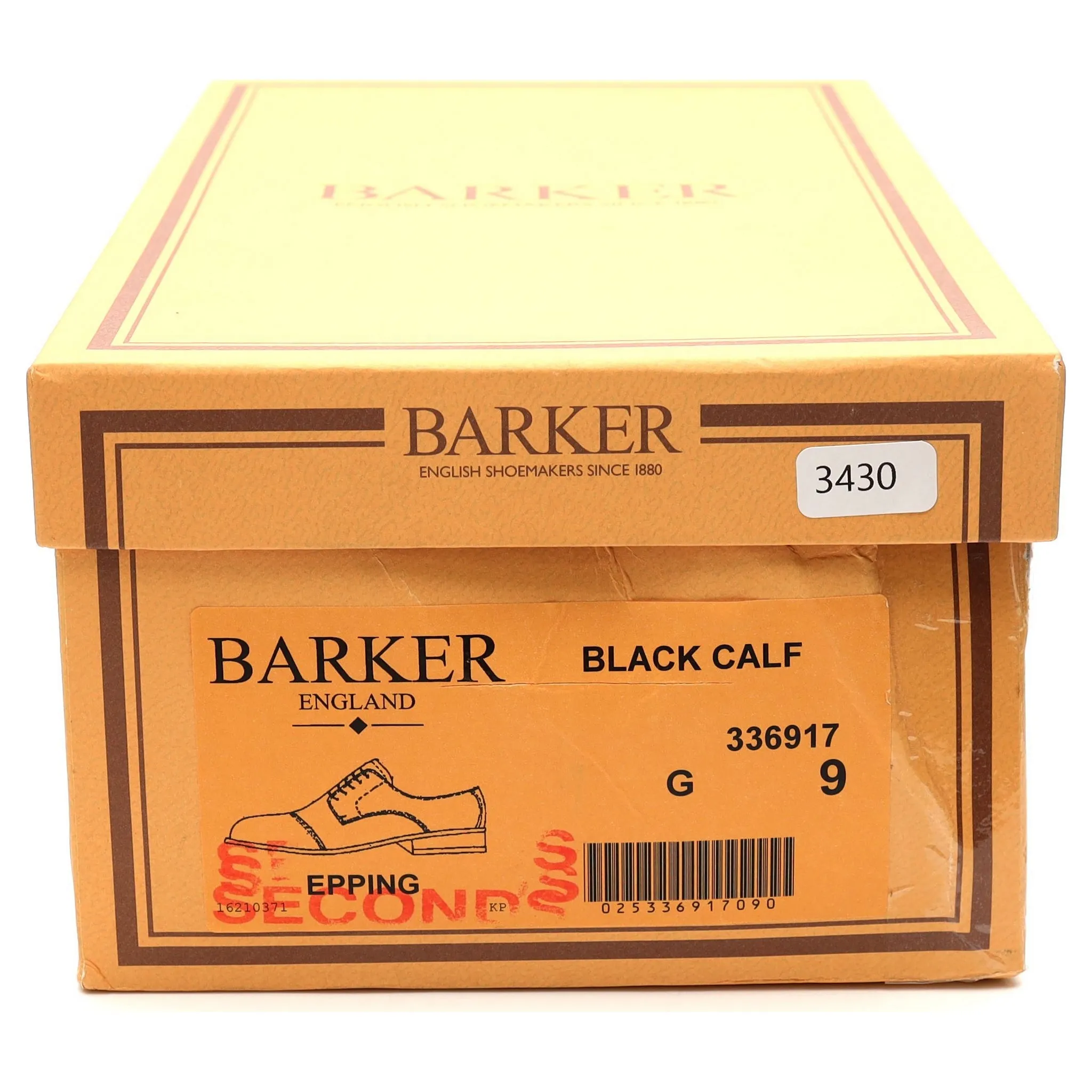 'Epping' Black Leather Cap Toe Derby UK 9 G