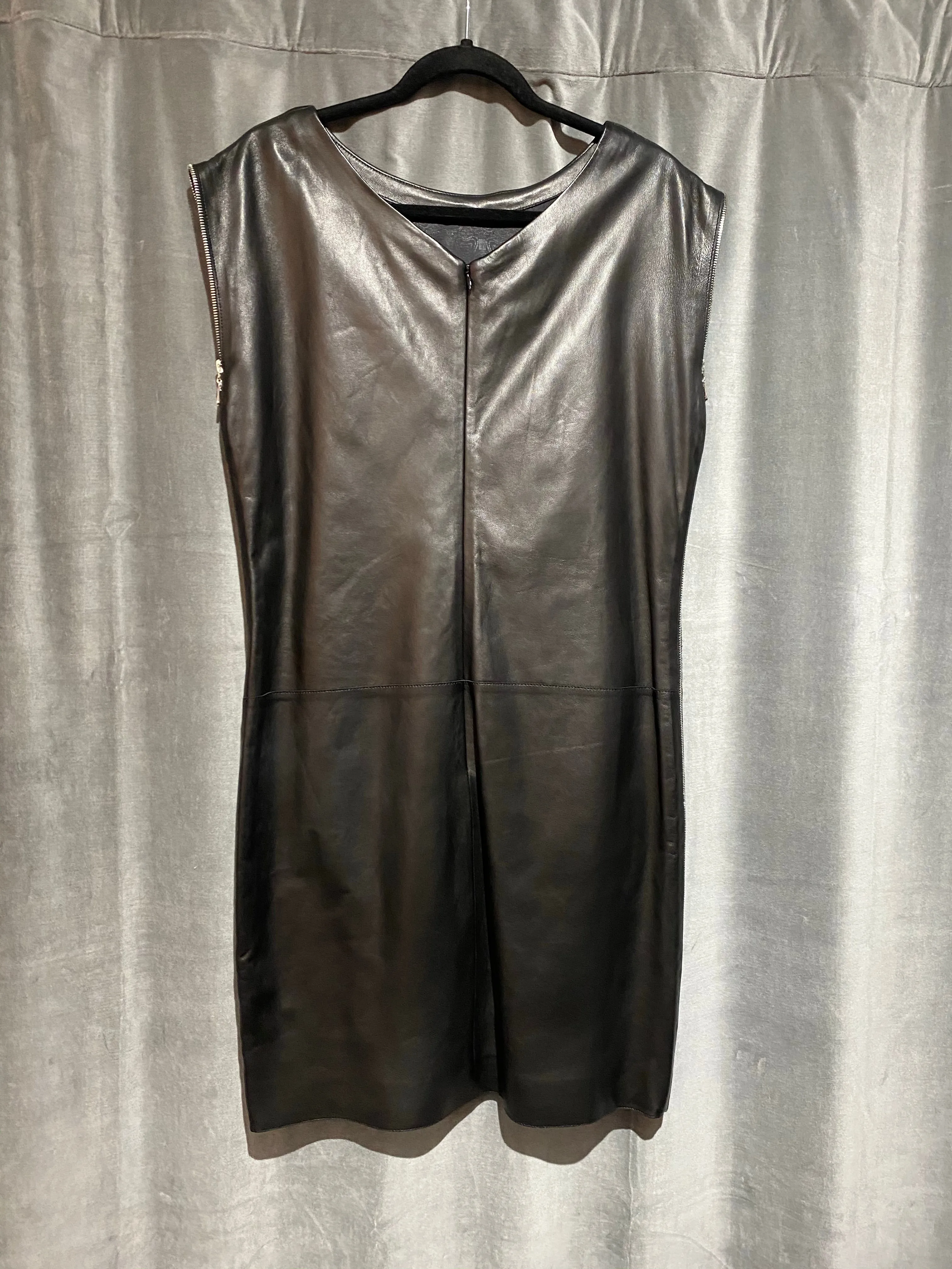 Escada SPORT Black Leather Side Zip Jumper