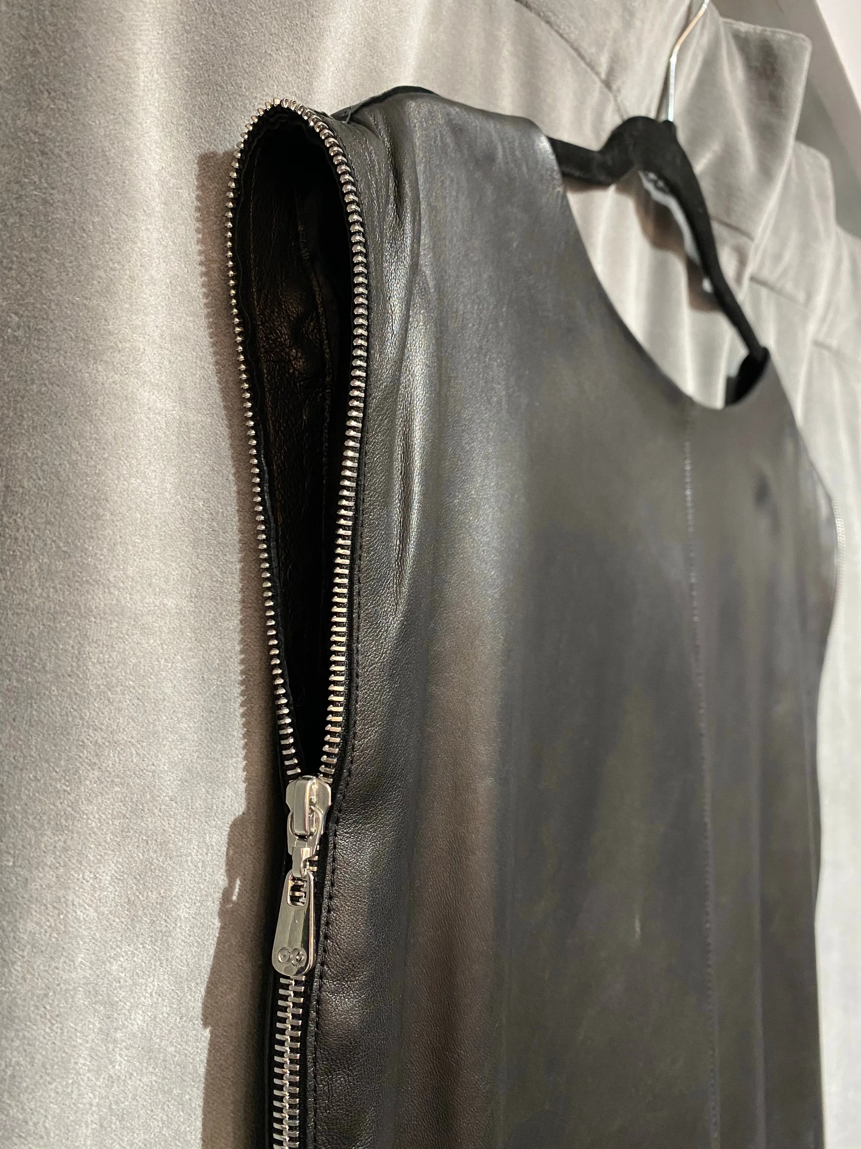 Escada SPORT Black Leather Side Zip Jumper