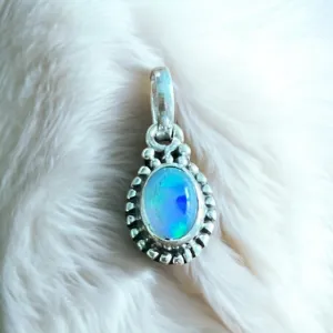 Ethiopian Opal Solid 925 Sterling Silver Pendant