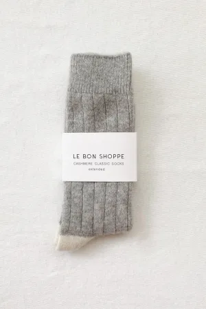 Extended Cashmere Classic Socks | Grey Melange