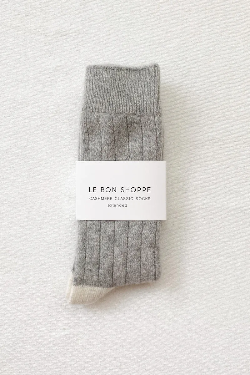 Extended Cashmere Classic Socks | Grey Melange