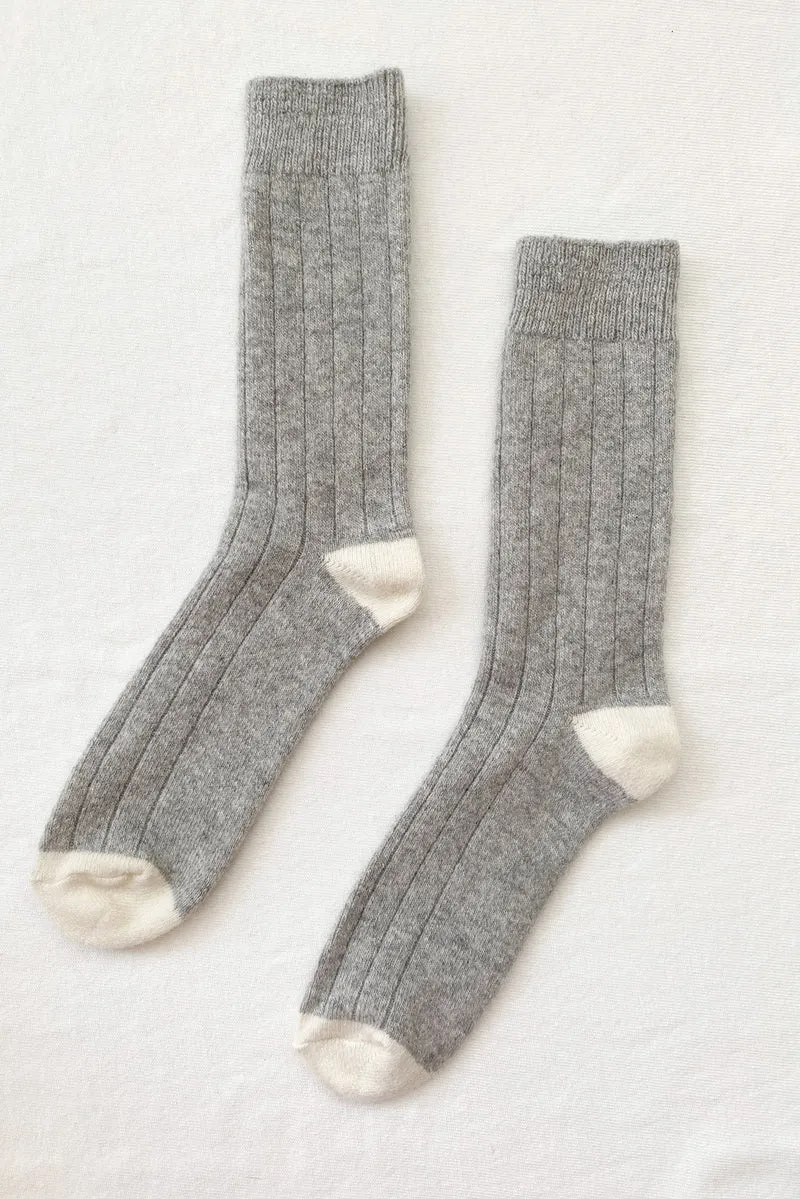 Extended Cashmere Classic Socks | Grey Melange