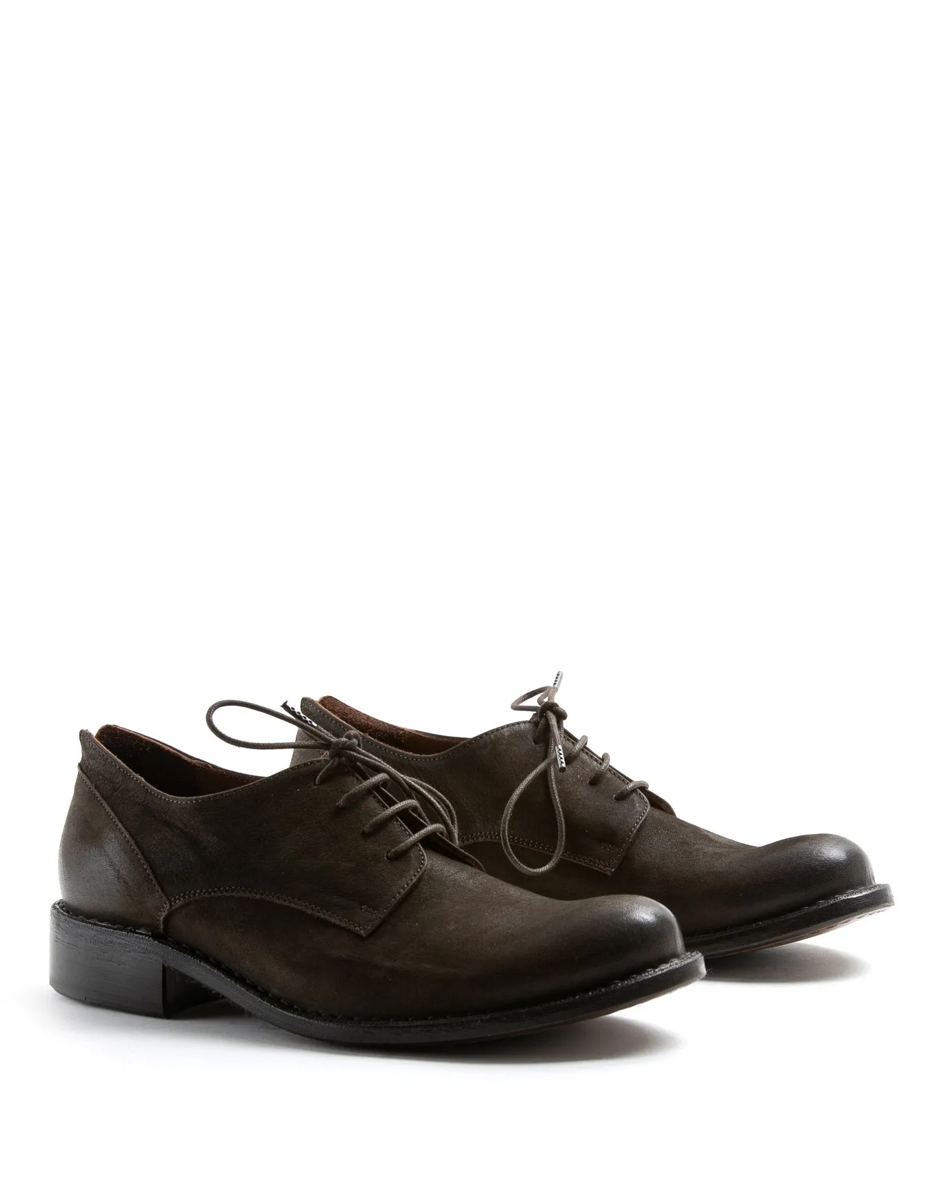 F-706 Brown Leather Derby Shoes