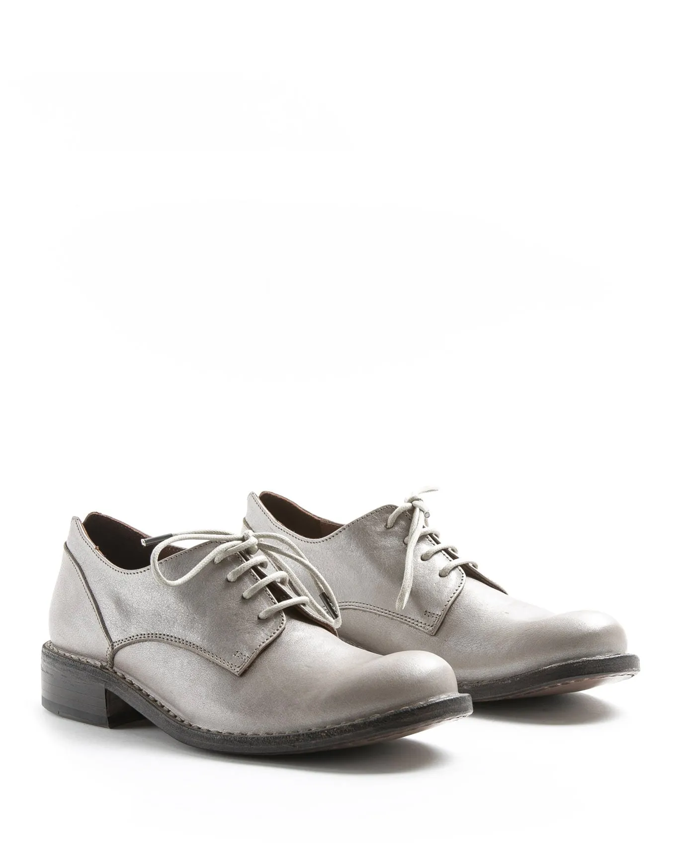 F-706 Silver Leather Derby Shoes