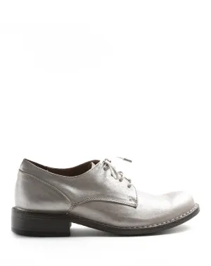 F-706 Silver Leather Derby Shoes