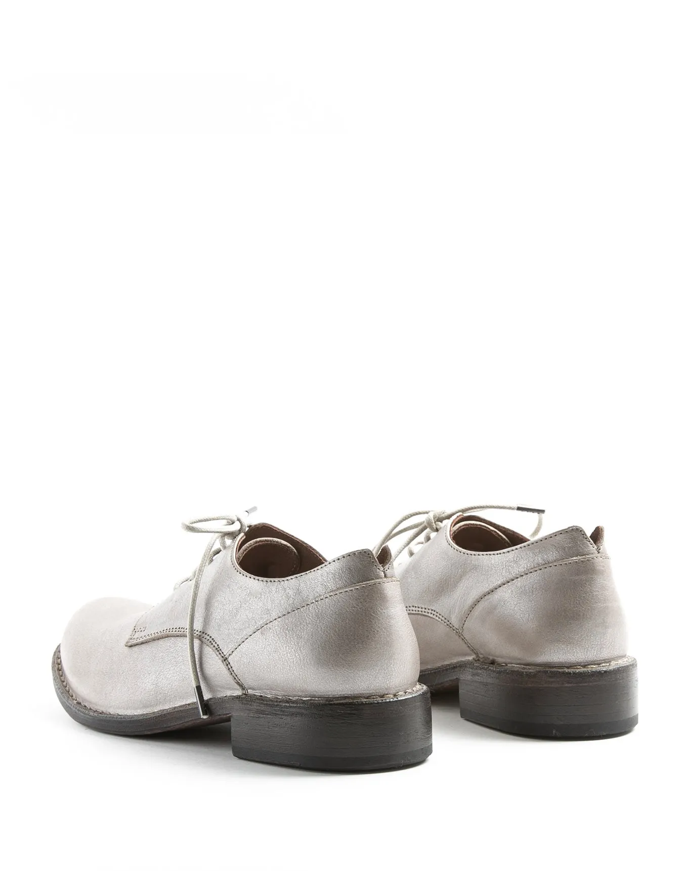 F-706 Silver Leather Derby Shoes