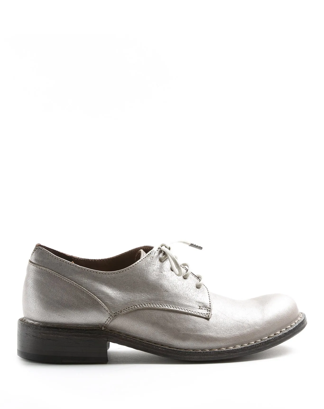 F-706 Silver Leather Derby Shoes