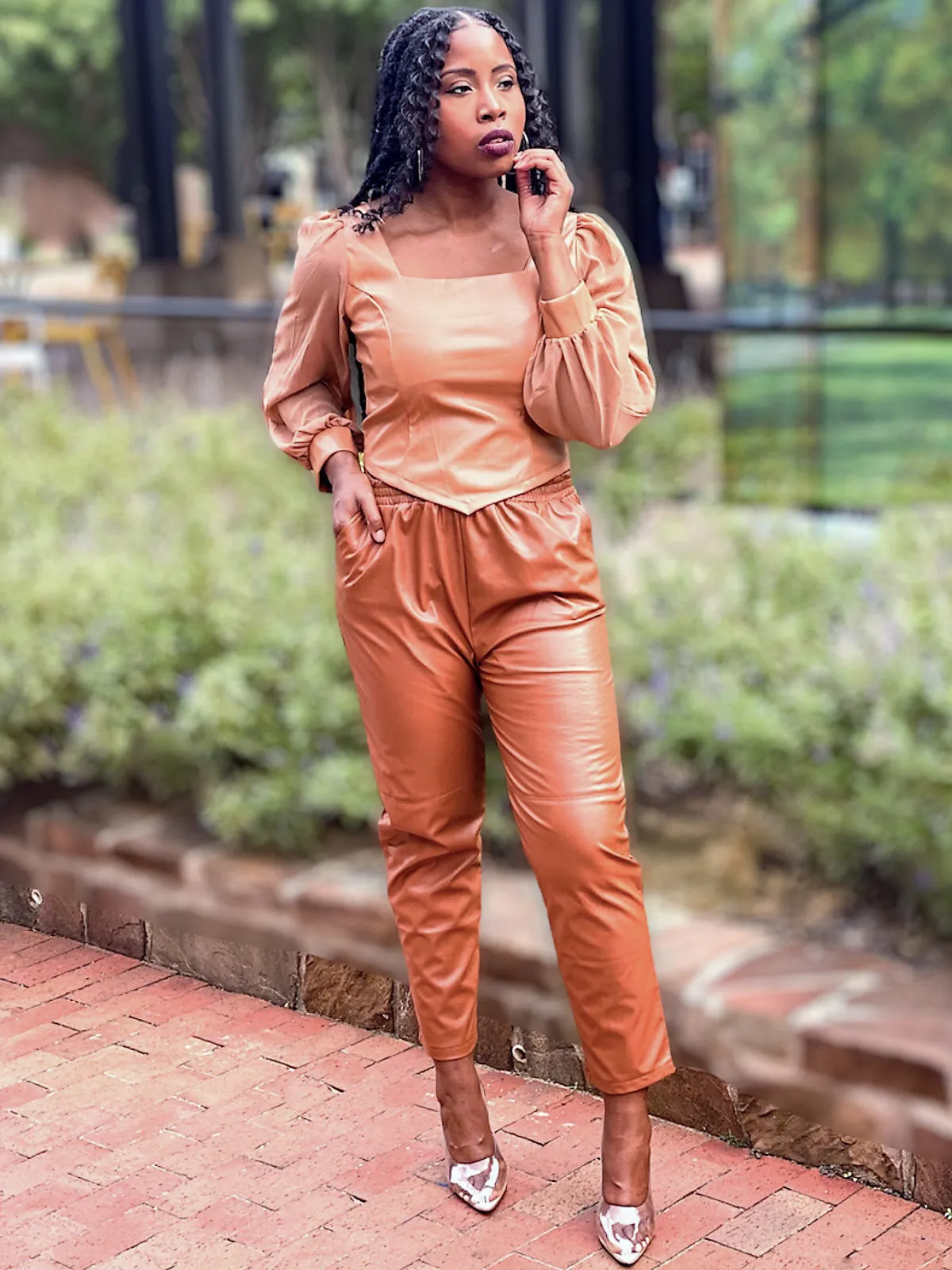 Faux Leather Corset Top