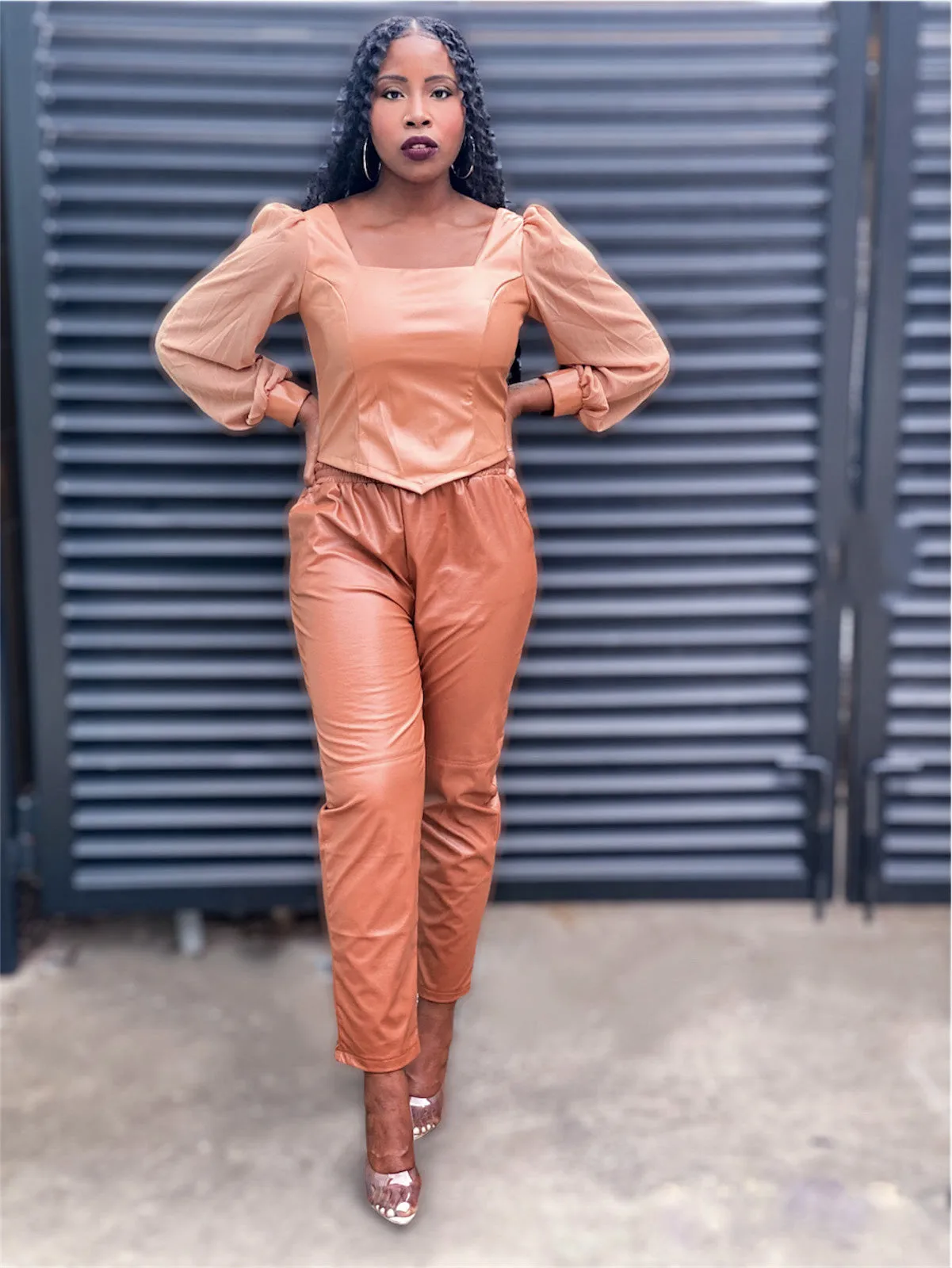 Faux Leather Corset Top