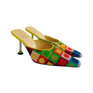 Fendi Mulitcolor Needlepoint Heels
