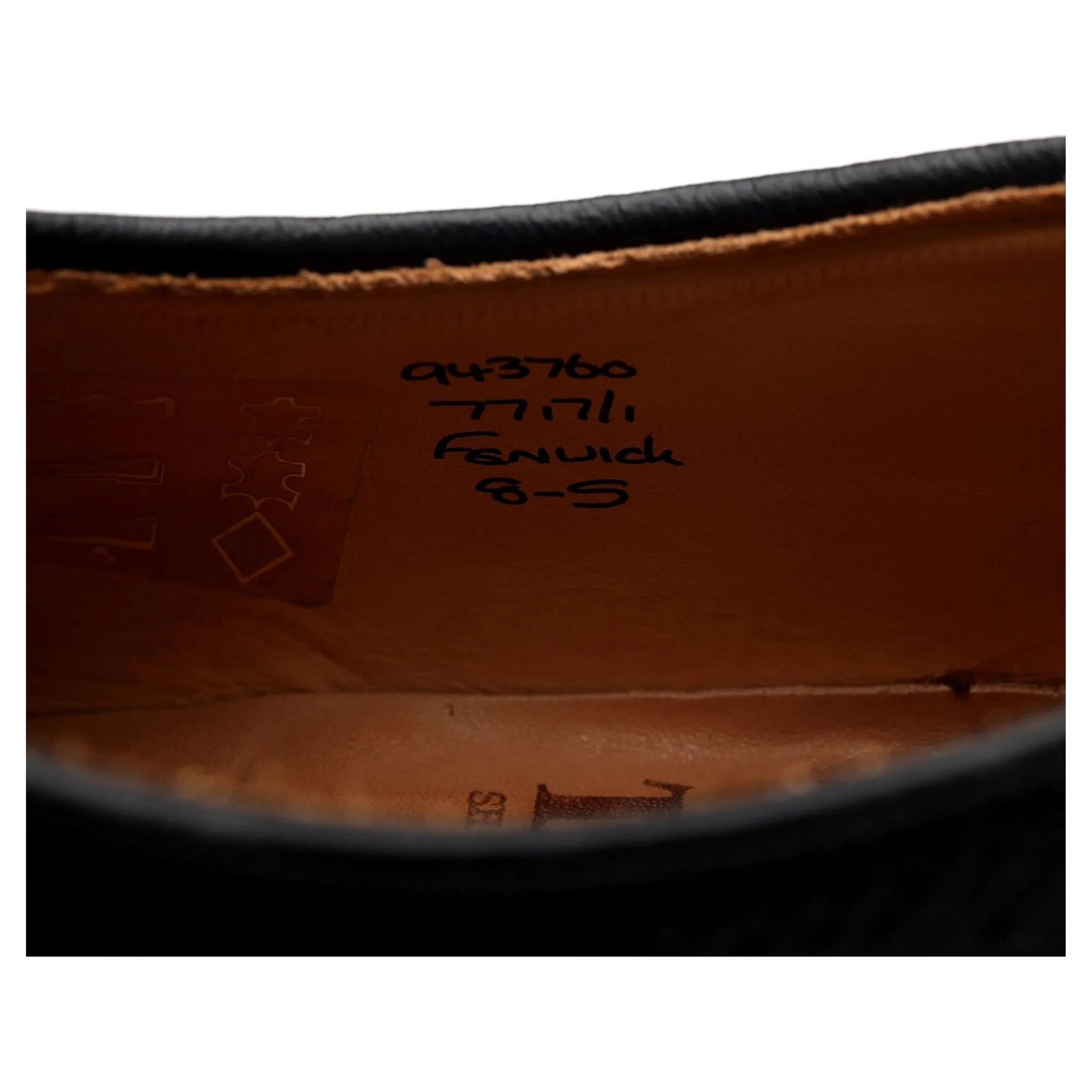 'Fenwick' Black Grain Leather Derby UK 8