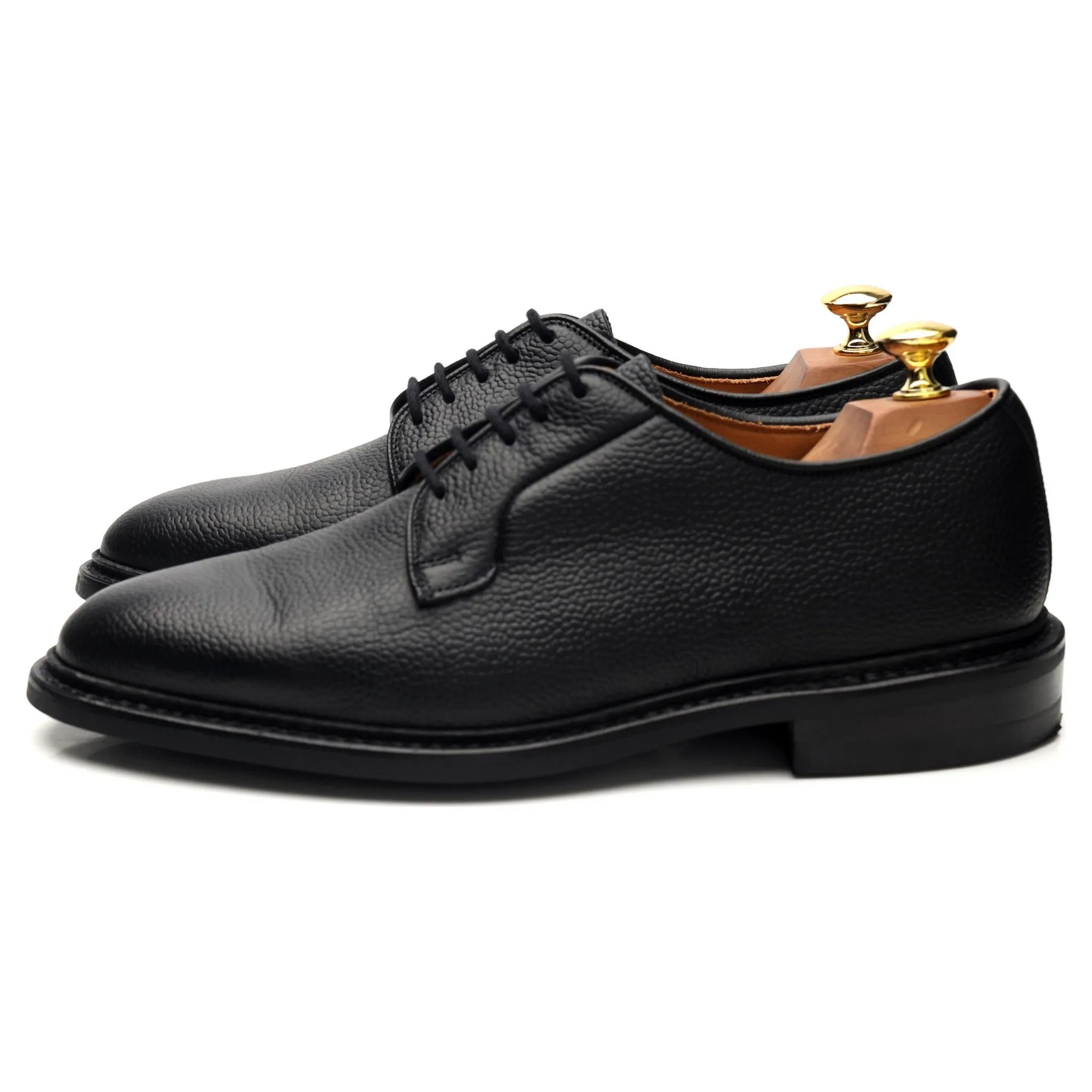 'Fenwick' Black Grain Leather Derby UK 8