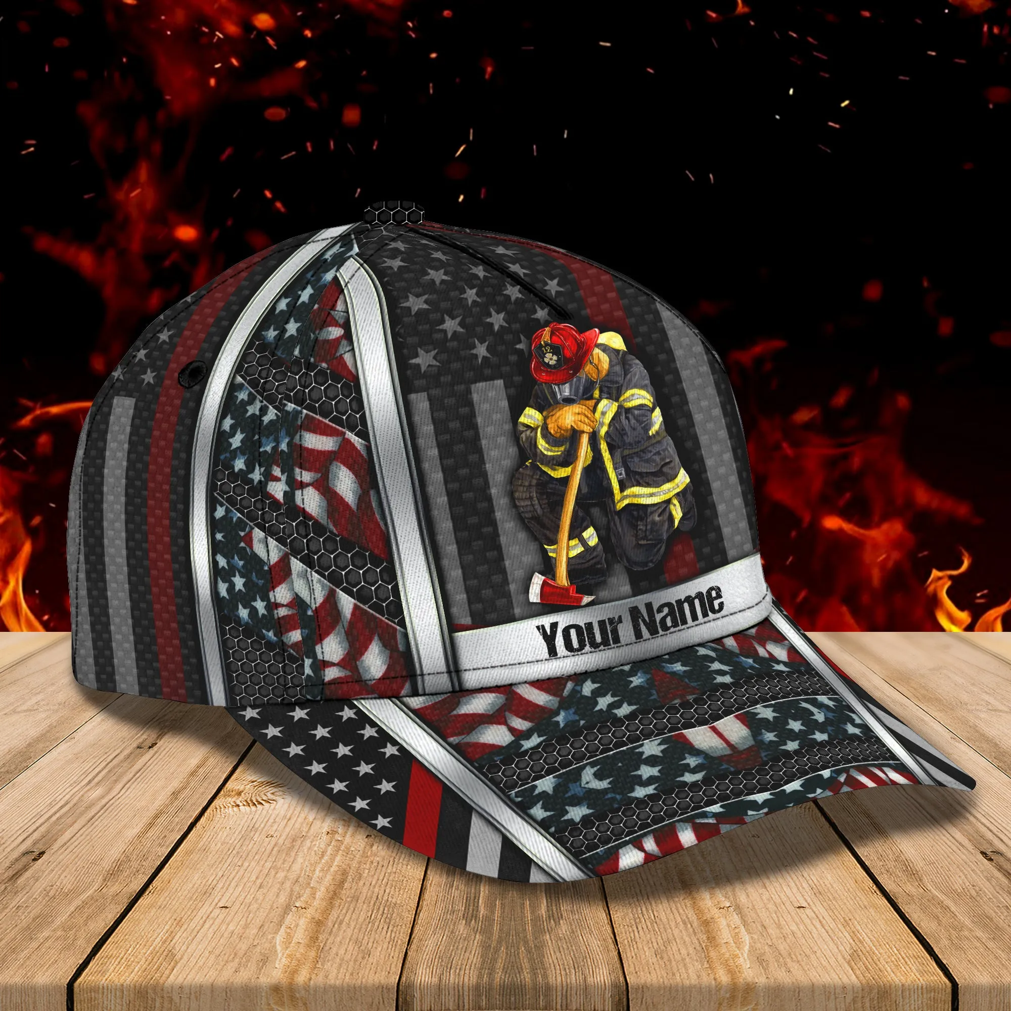 Firefighter - Personalized Name Cap - Qa99