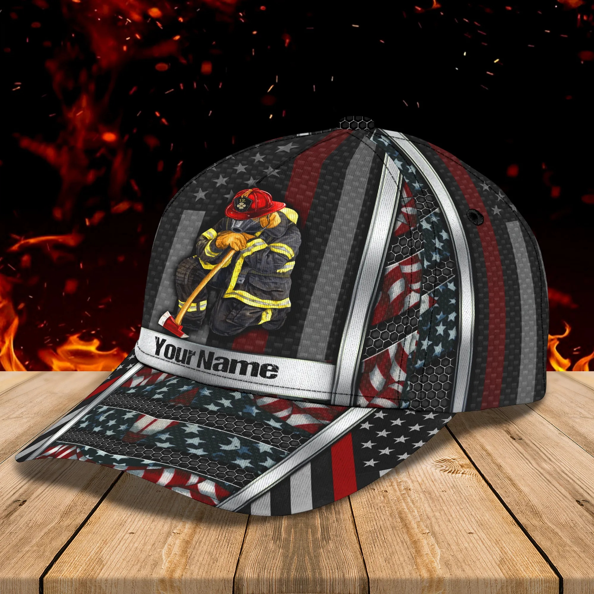 Firefighter - Personalized Name Cap - Qa99