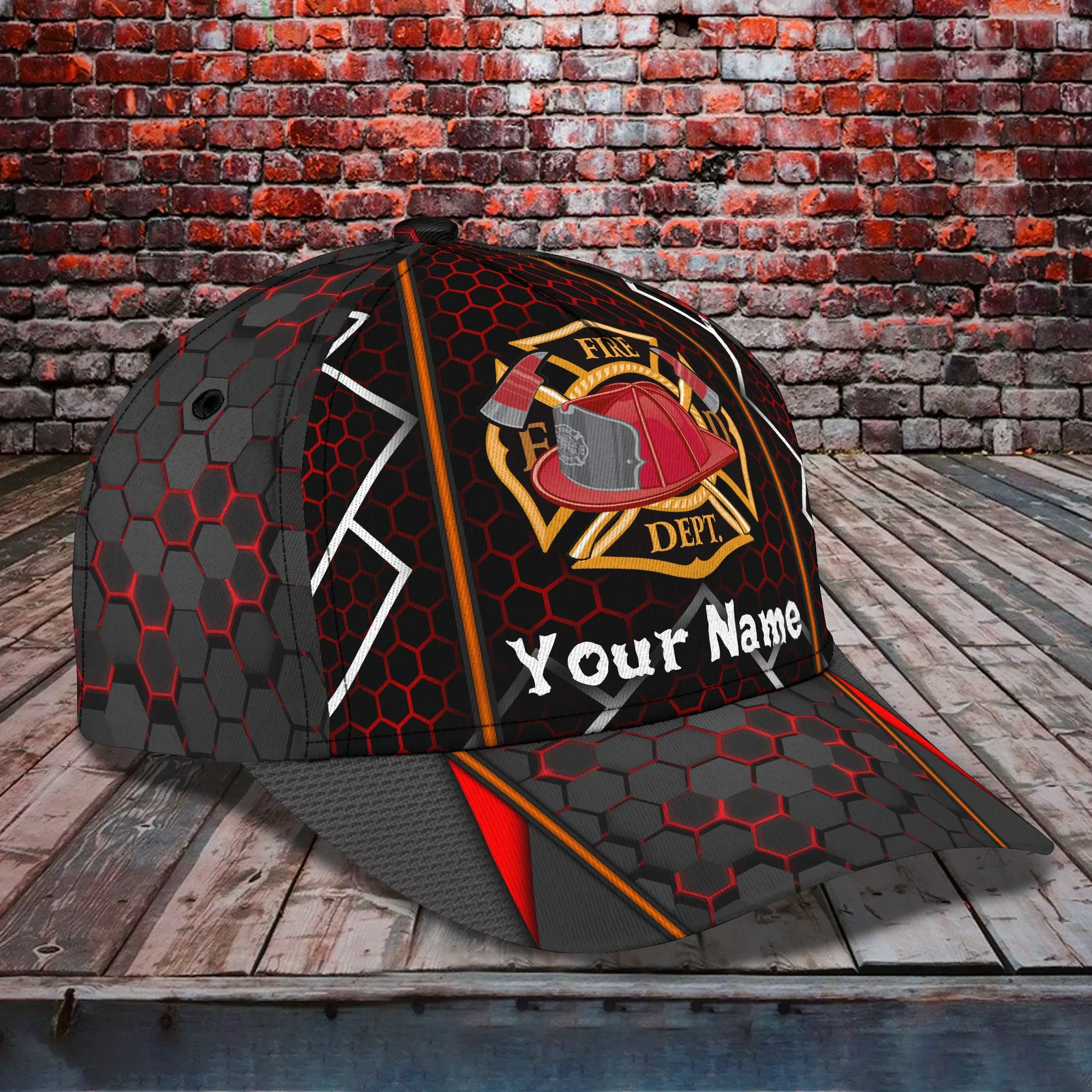 Firefighter - Personalized Name Cap - Urt96