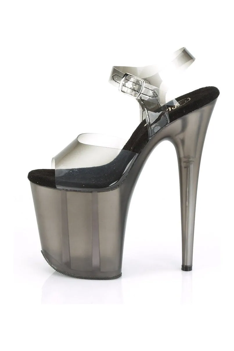 FLAMINGO-808N-T Exotic Sandal | Black Faux Leather