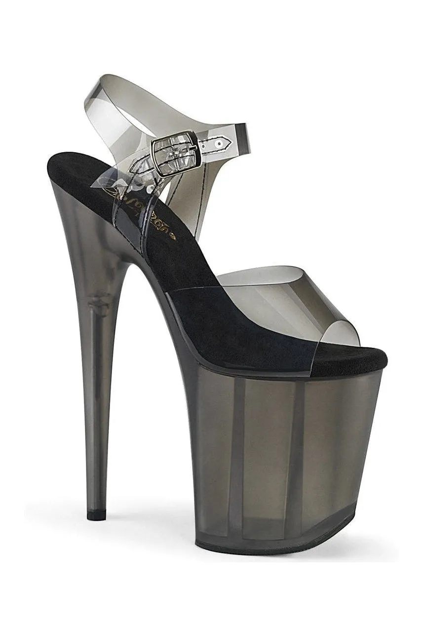 FLAMINGO-808N-T Exotic Sandal | Black Faux Leather