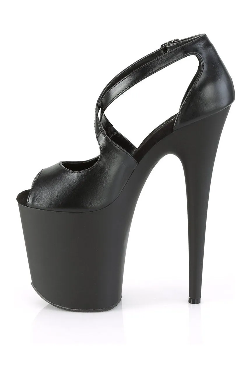 FLAMINGO-821 Exotic Sandal | Black Faux Leather