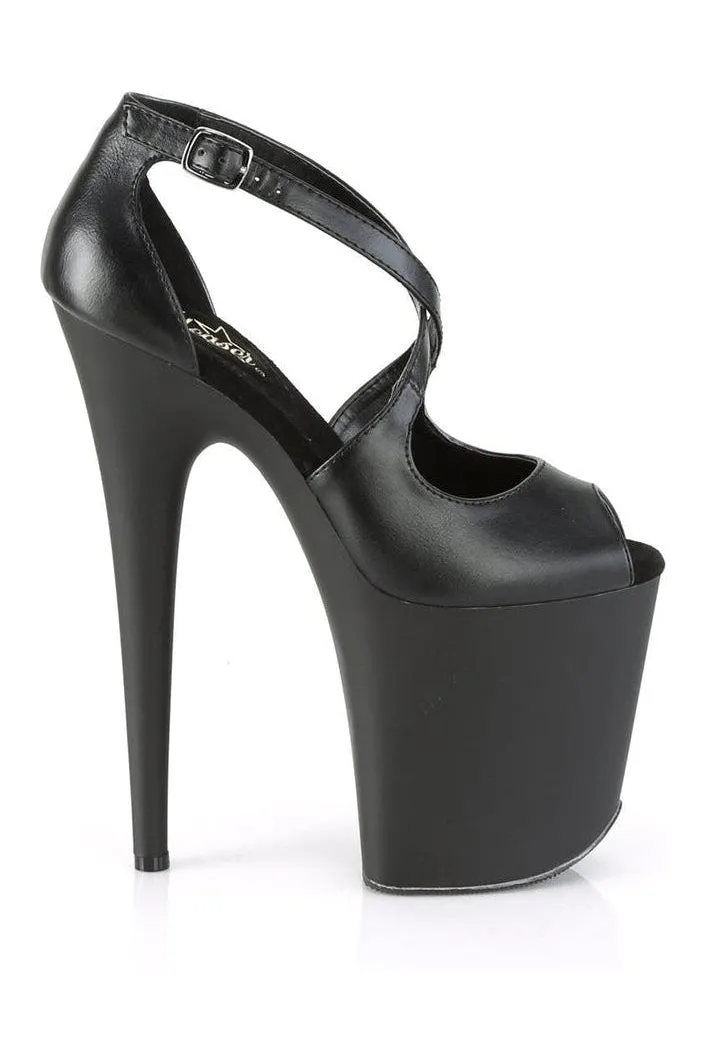 FLAMINGO-821 Exotic Sandal | Black Faux Leather