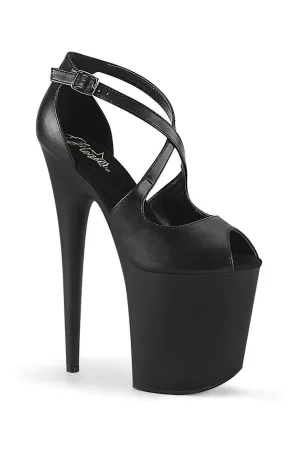 FLAMINGO-821 Exotic Sandal | Black Faux Leather
