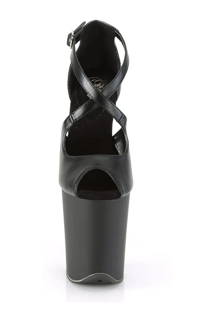 FLAMINGO-821 Exotic Sandal | Black Faux Leather