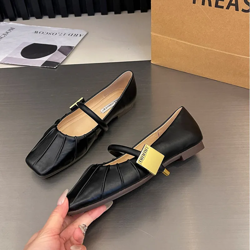 Flat Soft Surface Mary Jane Shoes Comfortable Widened Women's Shoes