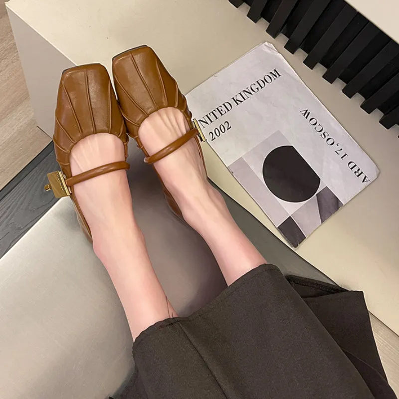 Flat Soft Surface Mary Jane Shoes Comfortable Widened Women's Shoes