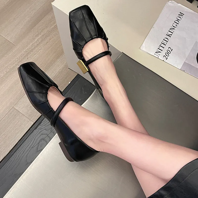 Flat Soft Surface Mary Jane Shoes Comfortable Widened Women's Shoes