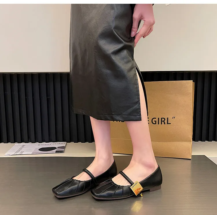 Flat Soft Surface Mary Jane Shoes Comfortable Widened Women's Shoes