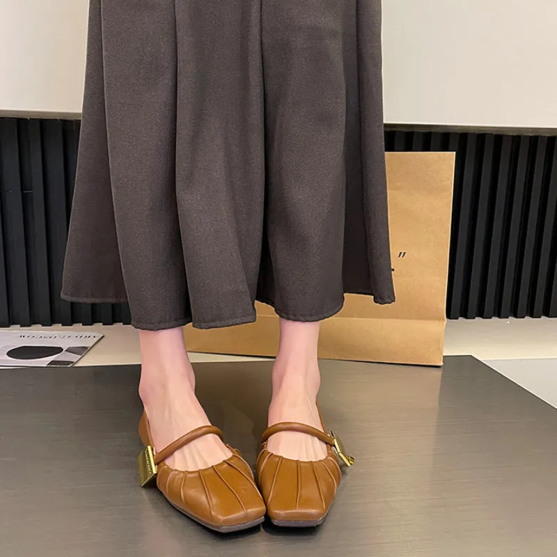 Flat Soft Surface Mary Jane Shoes Comfortable Widened Women's Shoes