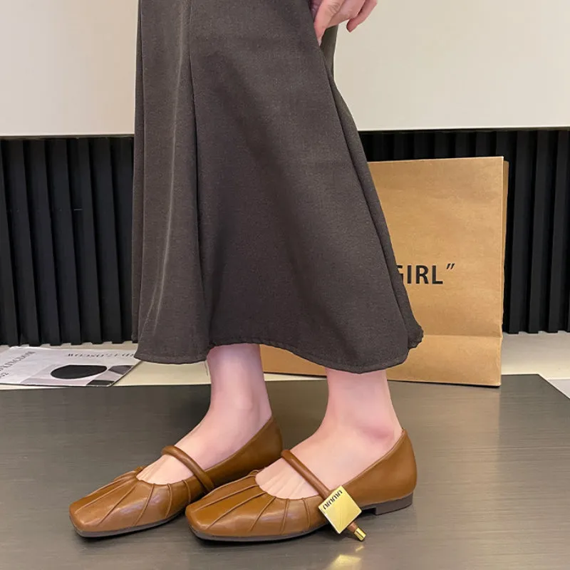 Flat Soft Surface Mary Jane Shoes Comfortable Widened Women's Shoes
