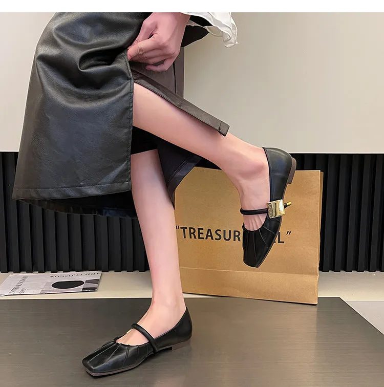 Flat Soft Surface Mary Jane Shoes Comfortable Widened Women's Shoes