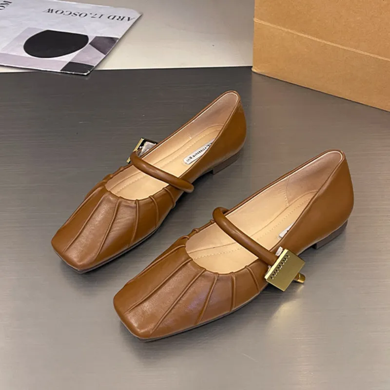 Flat Soft Surface Mary Jane Shoes Comfortable Widened Women's Shoes