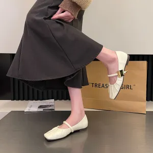 Flat Soft Surface Mary Jane Shoes Comfortable Widened Women's Shoes
