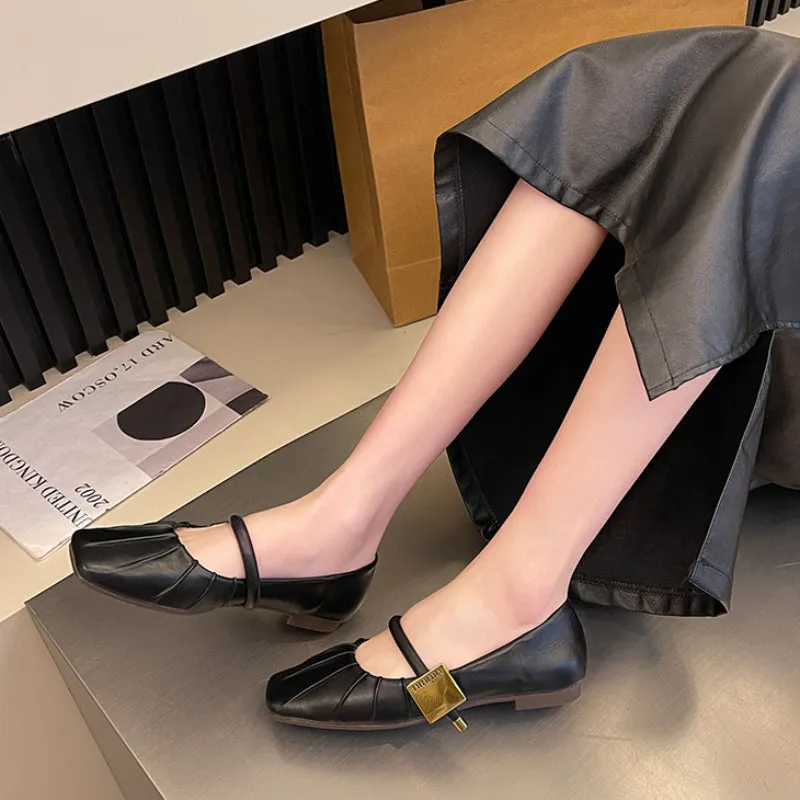 Flat Soft Surface Mary Jane Shoes Comfortable Widened Women's Shoes
