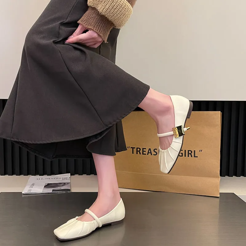 Flat Soft Surface Mary Jane Shoes Comfortable Widened Women's Shoes