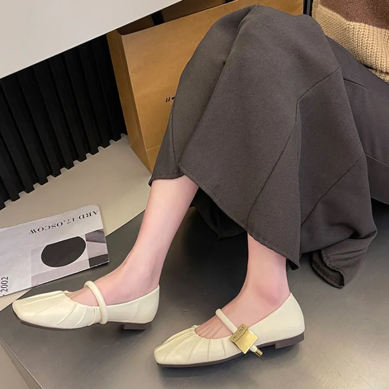 Flat Soft Surface Mary Jane Shoes Comfortable Widened Women's Shoes