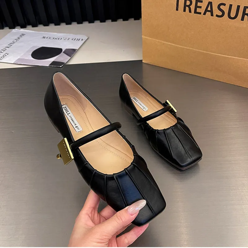 Flat Soft Surface Mary Jane Shoes Comfortable Widened Women's Shoes