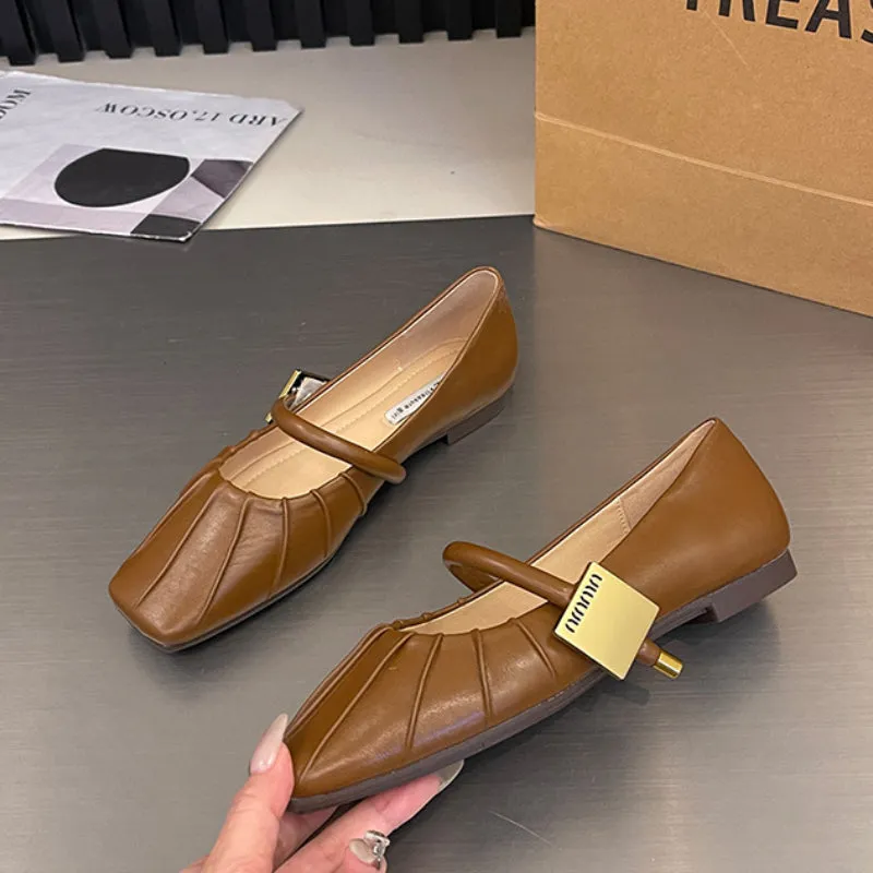 Flat Soft Surface Mary Jane Shoes Comfortable Widened Women's Shoes