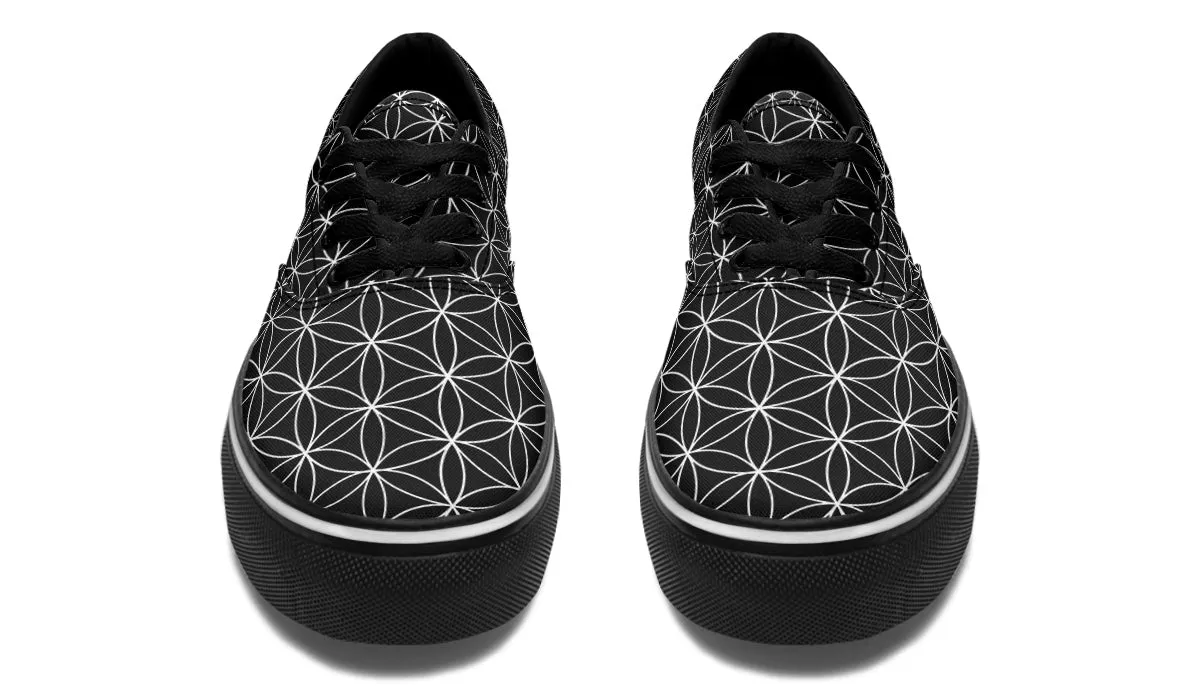 Flower of Life Black Classic Shoes