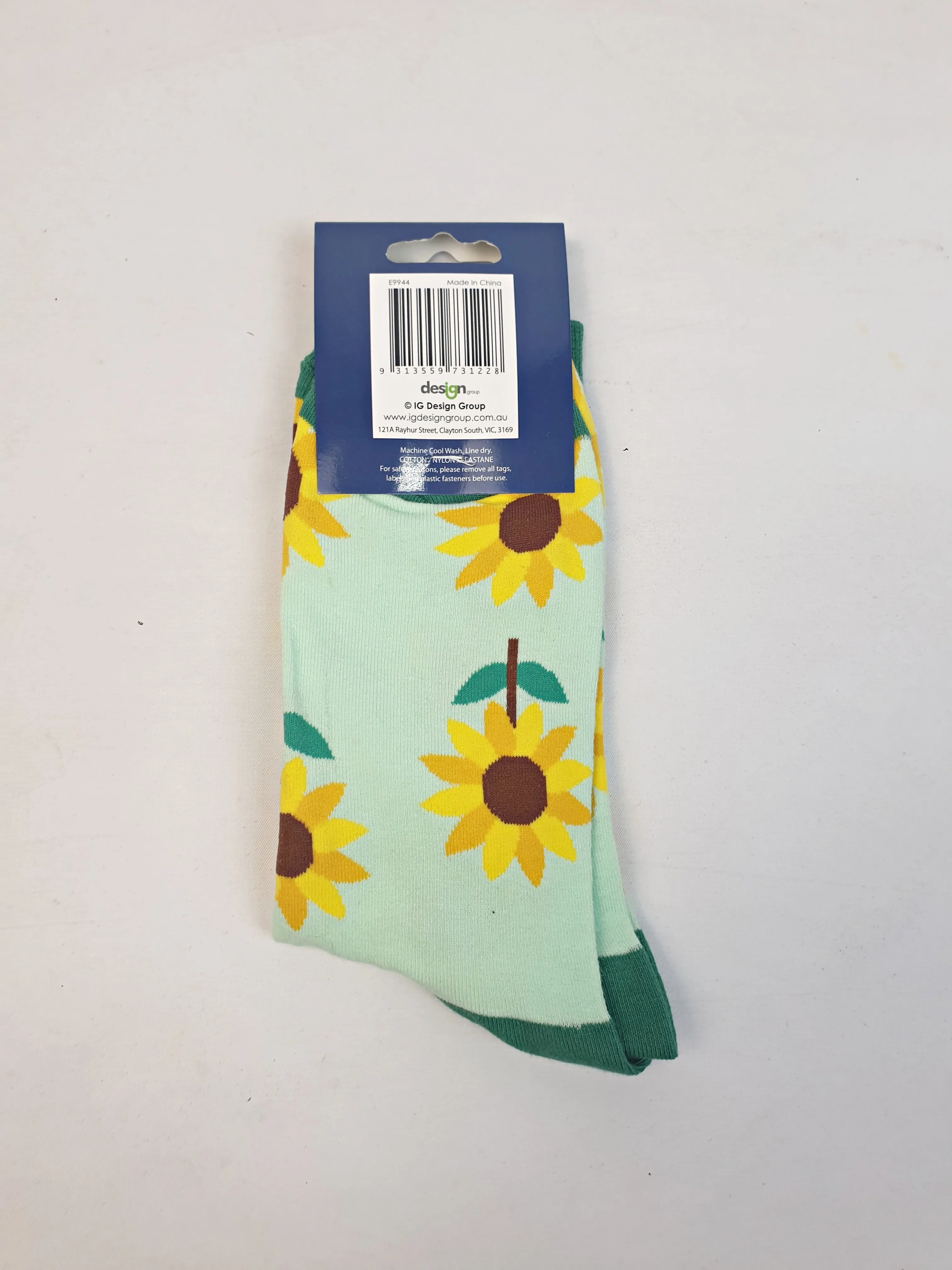 Frankie & Me novelty socks with sunflower print