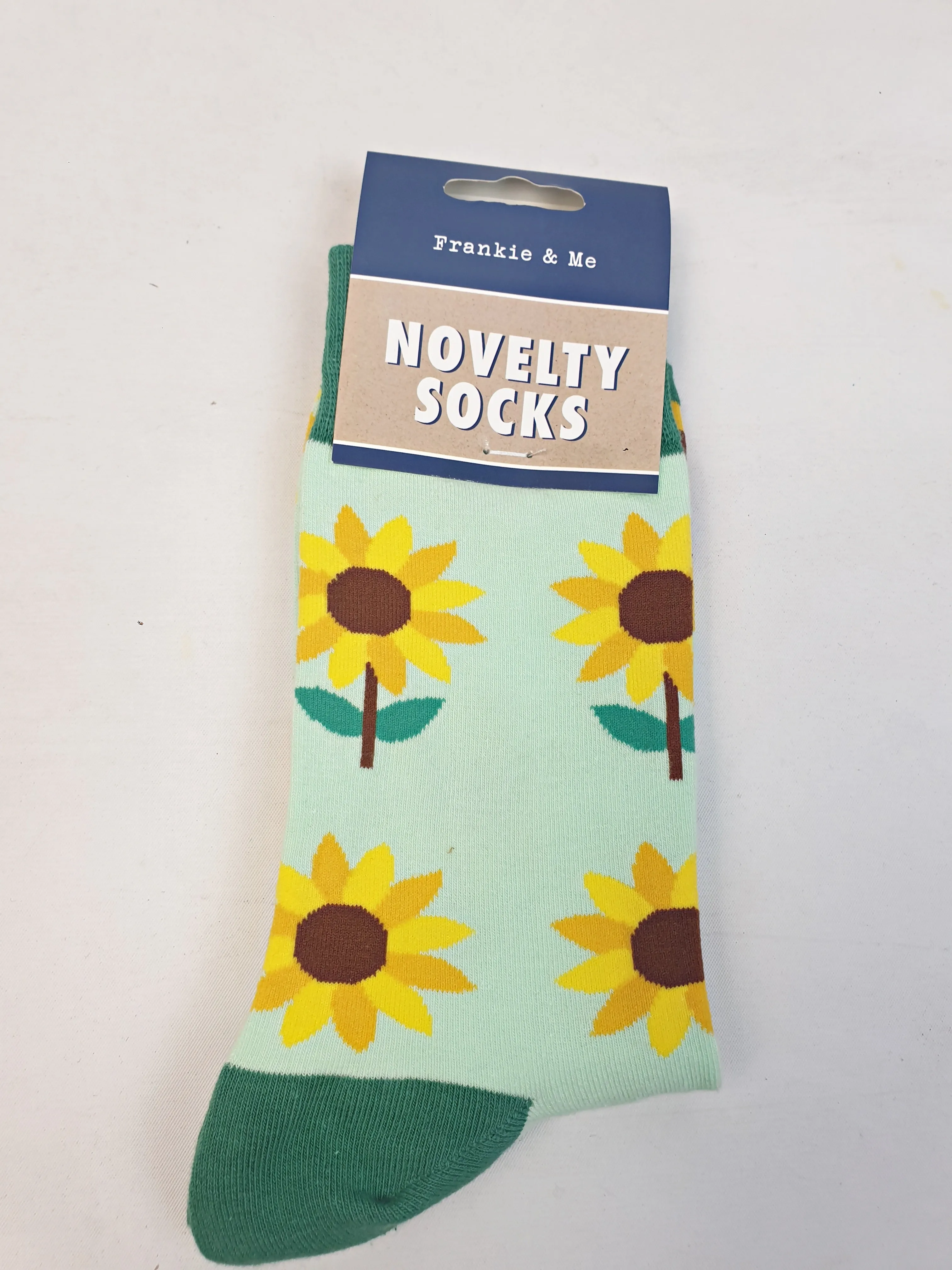 Frankie & Me novelty socks with sunflower print