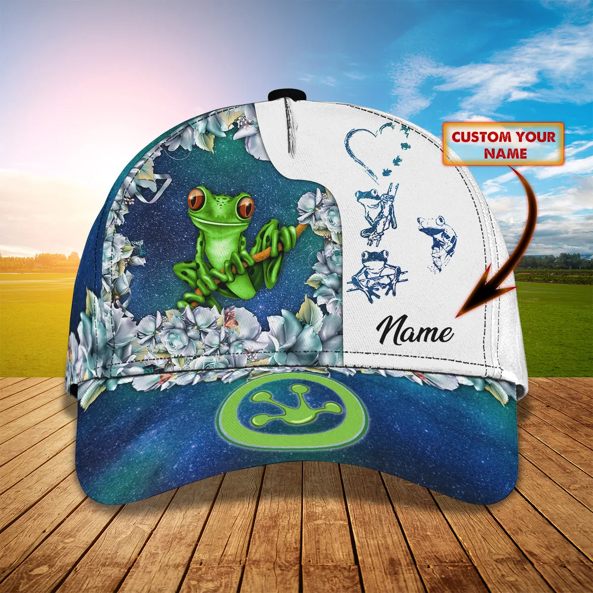 Frog - Personalized Name Cap -Loop- H9h3-387