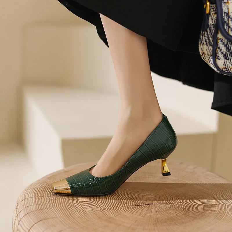 Gaia Green Kitten Heels