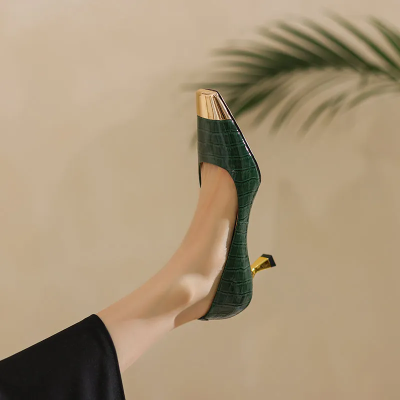 Gaia Green Kitten Heels